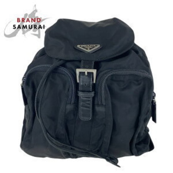 Prada Tessuto nylon triangular backpack black - Picture 1 of 9